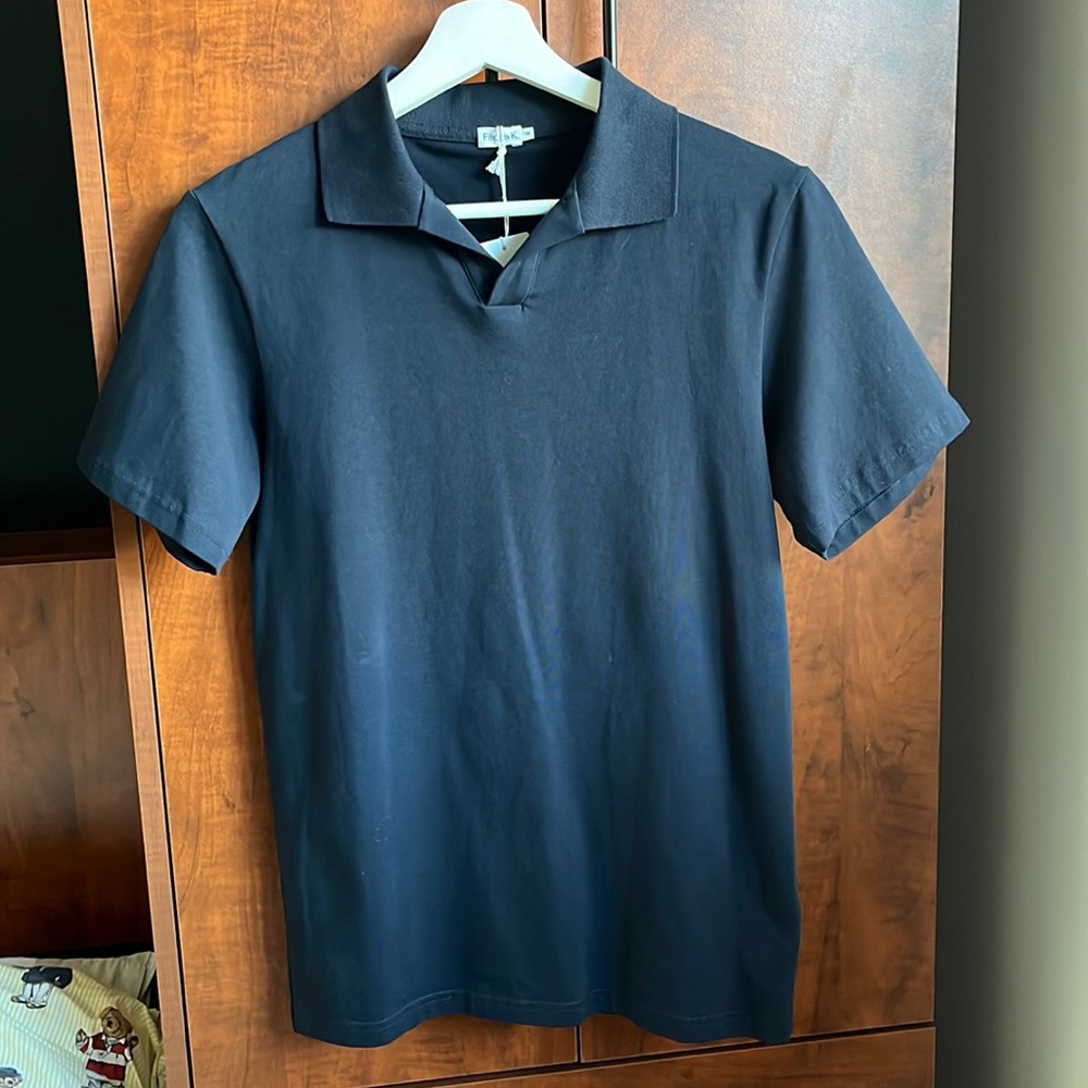 NWT Men's Soft Lycra Polo Tee / Navy / X-Small